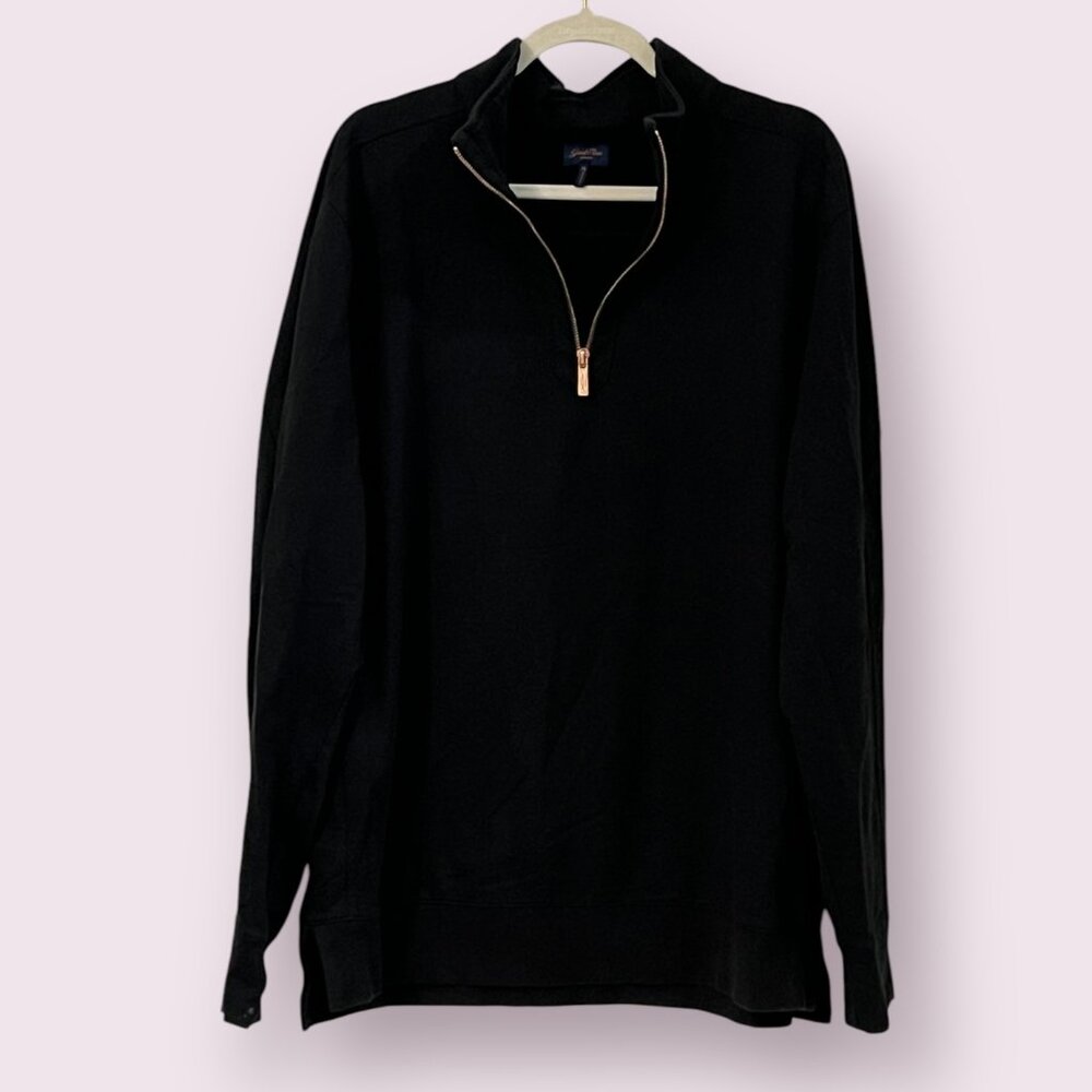 Good Man Brand Half Zip Pullover Men XL Black Luxury Athleisure Quarter Zip Swea